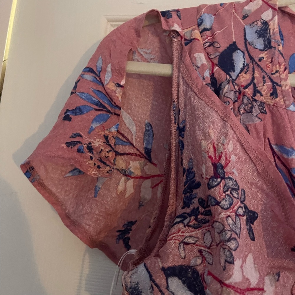 Lulus Fiorire Rose Floral Print Wrap Maxi Dress XL nwt no belt - Picture 13 of 15